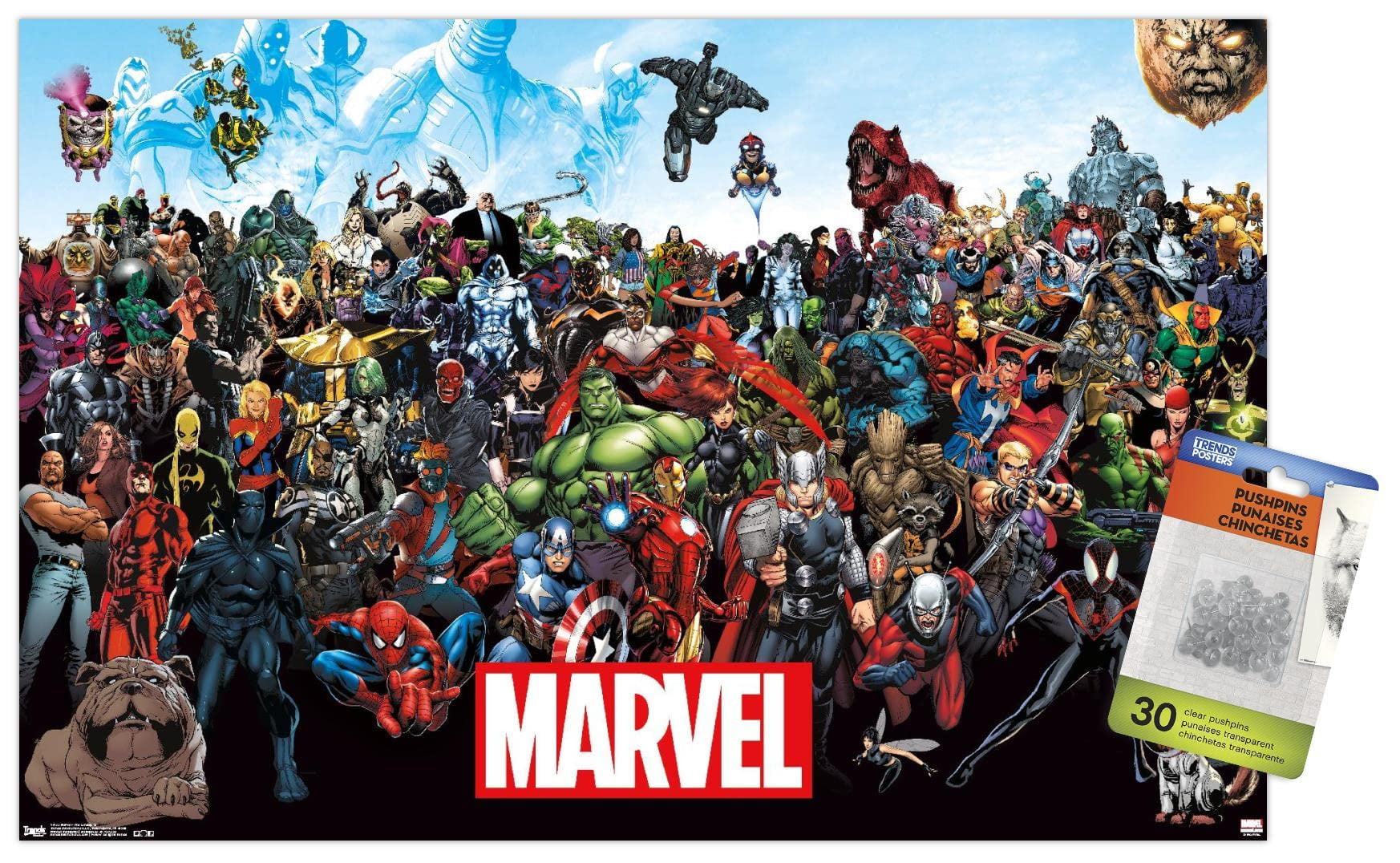 Marvel Comics - The Marvel Lineup Wall Poster with Push Pins - Walmart.com