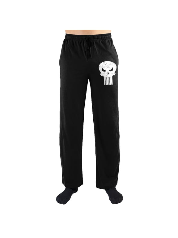 Marvel Comics The Punisher White Skull Print Men's Sleep Pants Small