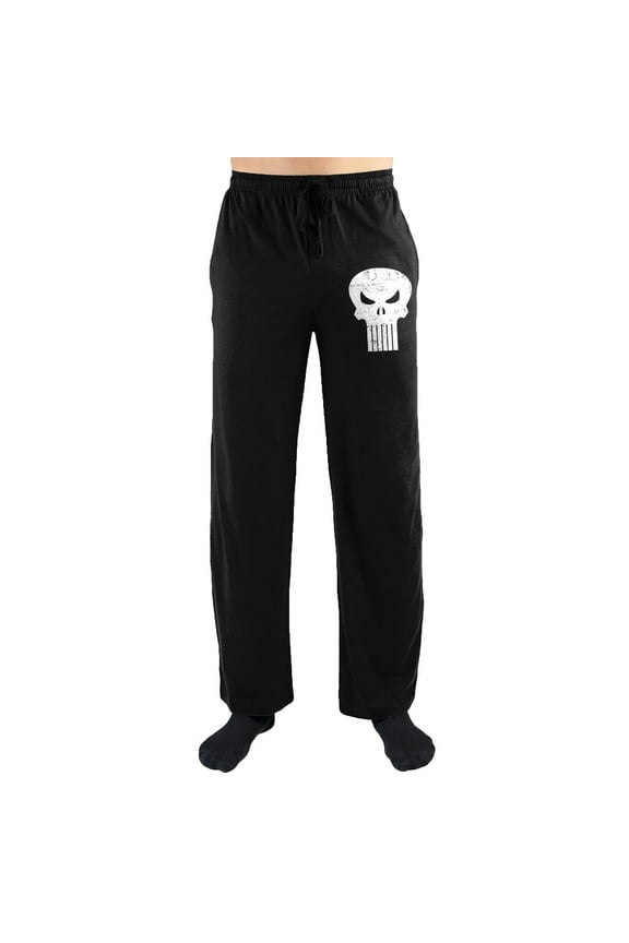 Marvel Comics The Punisher White Skull Print Men's Sleep Pants Small