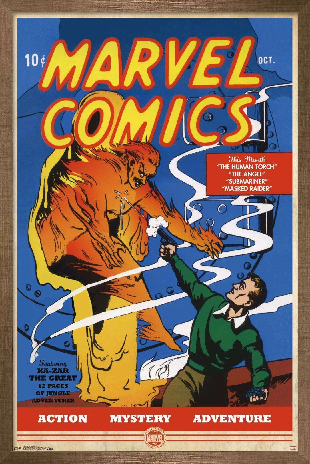 Marvel Comics - The Very First Marvel Comics #1 Wall Poster, 14.725" x 22.375", Framed