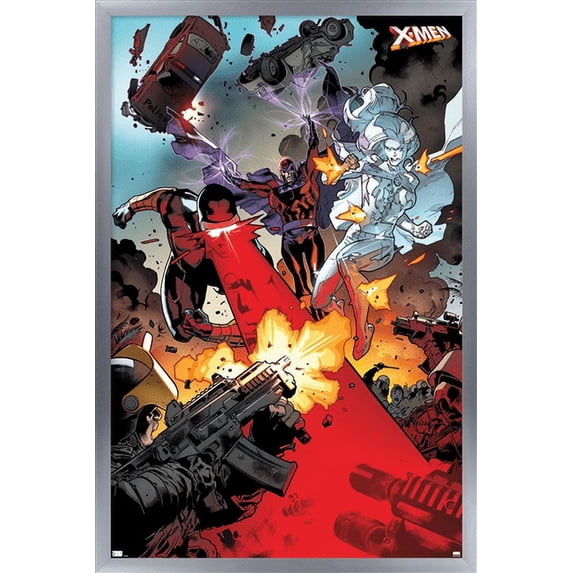 Marvel Comics - The X-Men - Cyclops Magneto Emma Frost Wall Poster, 14.725" x 22.375", Framed
