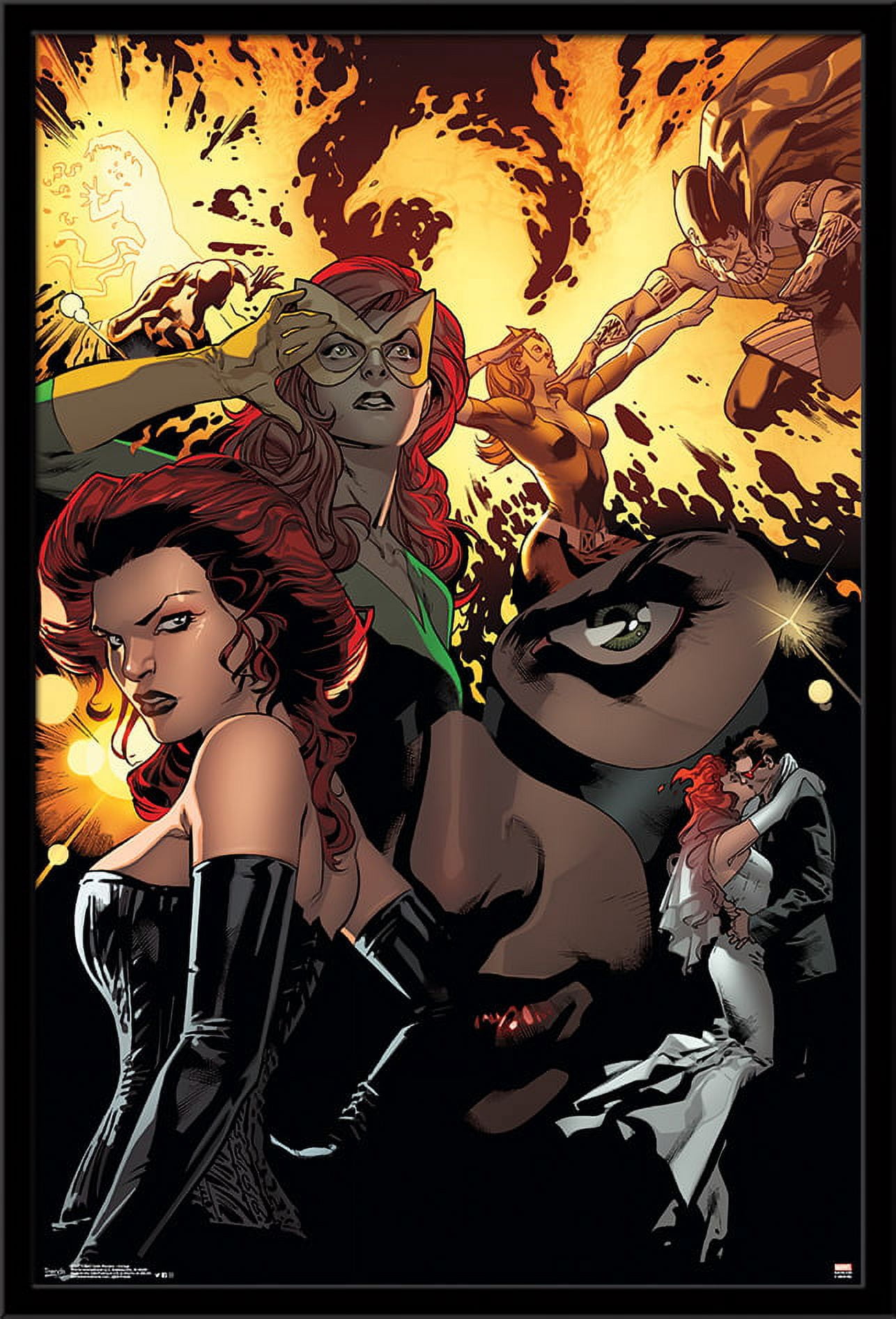 Marvel Comics - The X-Men: Dark Phoenix - Collage Wall Poster, 22.375" x 34", Framed