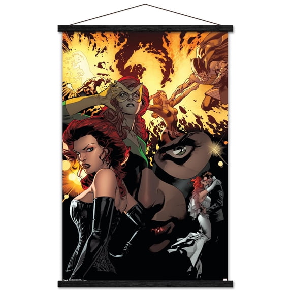 Marvel Comics - The X-Men: Dark Phoenix - Collage Wall Poster with Wooden Magnetic Frame, 22.375" x 34"