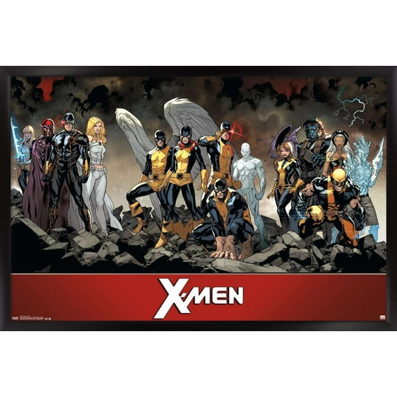 Marvel Comics - The X-Men - Team Wall Poster, 14.725" x 22.375", Framed