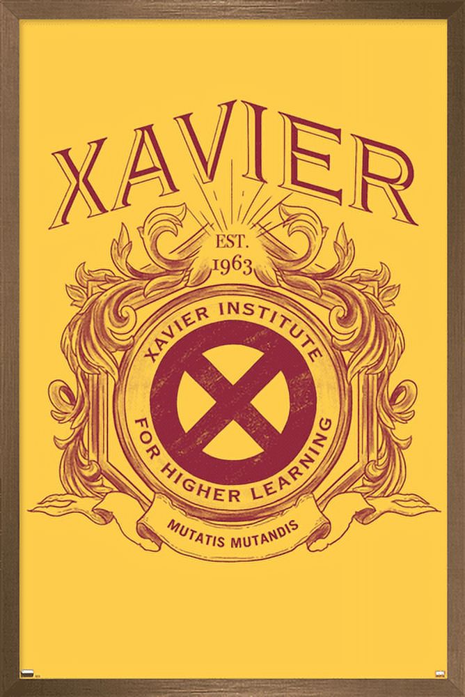 Marvel Comics - The X-Men - XaVier Institute Crest Wall Poster, 22.375" x 34", Framed