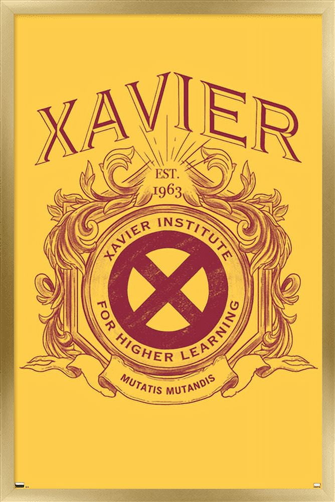 Marvel Comics - The X-Men - XaVier Institute Crest Wall Poster, 22.375" x 34", Framed