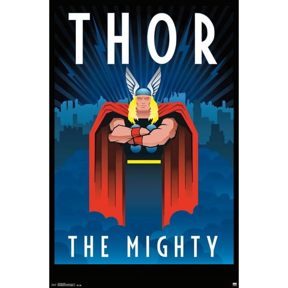 Marvel Comics - Thor - Art Deco Wall Poster, 22.375" x 34"