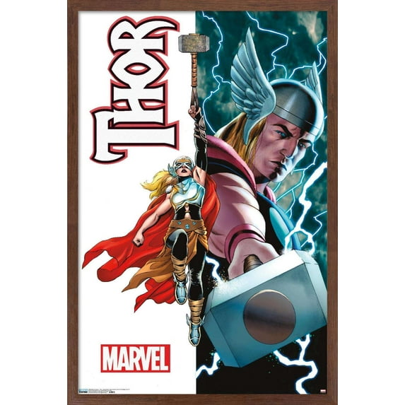 Marvel Comics - Thor - Generations: The Unworthy Thor & The Mighty Thor #1 Wall Poster, 22.375" x 34", Framed