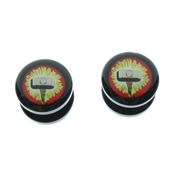 Marvel Comics Thor Hammer Logo Acrylic Screw Fit Plugs (7/16")