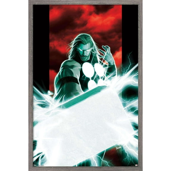 Marvel Comics - Thor - Mjolnir Wall Poster, 14.725" x 22.375", Framed