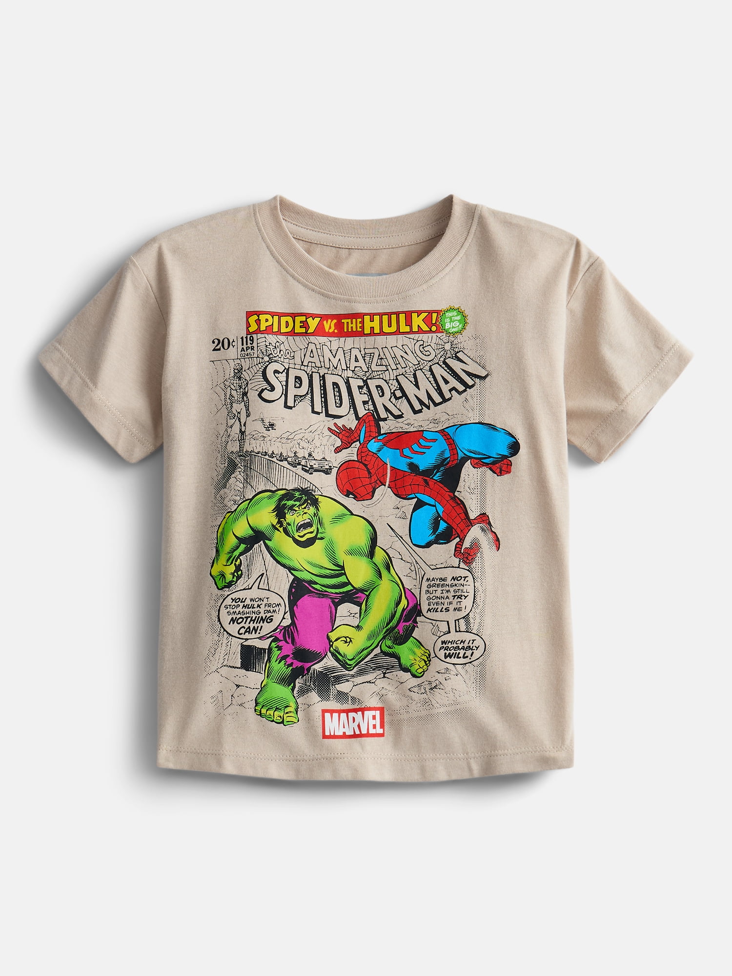 Marvel Comics Toddler Boys' Graphic Tee with Short Sleeves, Sizes 12M-5T