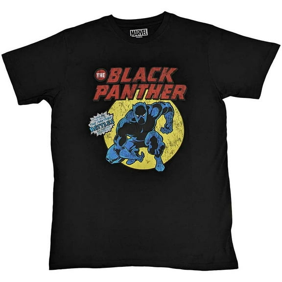 Marvel Comics Unisex T-Shirt: Black Panther Retro Comic (Large)