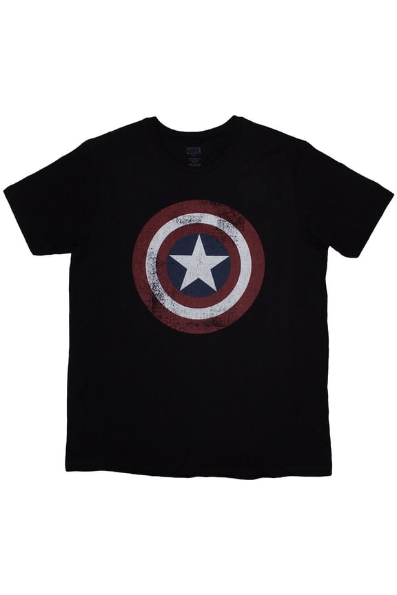 Marvel Comics Unisex T-Shirt: Captain America Distressed Shield (Medium)