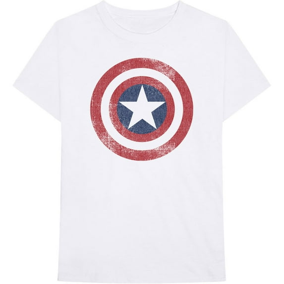 Marvel Comics Unisex T-Shirt Captain America Distressed Shield (Medium)