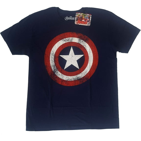 Marvel Comics Unisex T-Shirt Captain America Distressed Shield (Small)