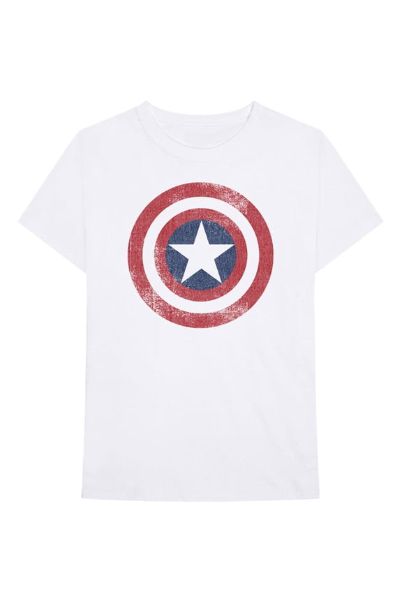 Marvel Comics Unisex T-Shirt Captain America Distressed Shield (XX-Large)
