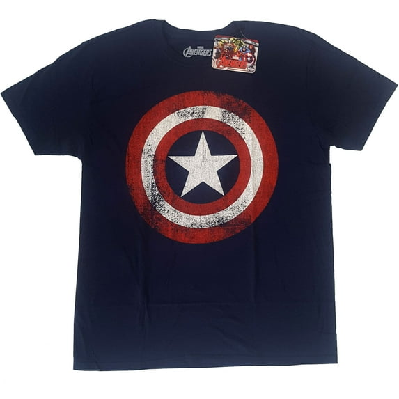 Marvel Comics Unisex T-Shirt Captain America Distressed Shield (XX-Large)