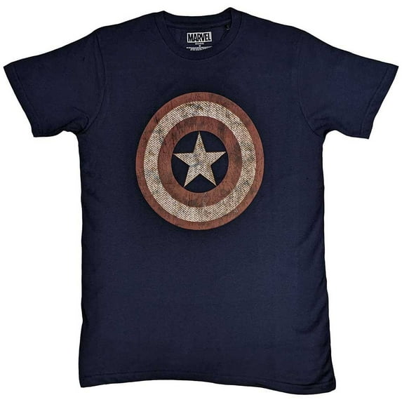 Marvel Comics Unisex T-Shirt: Captain America Embroidered Shield (XX-Large)