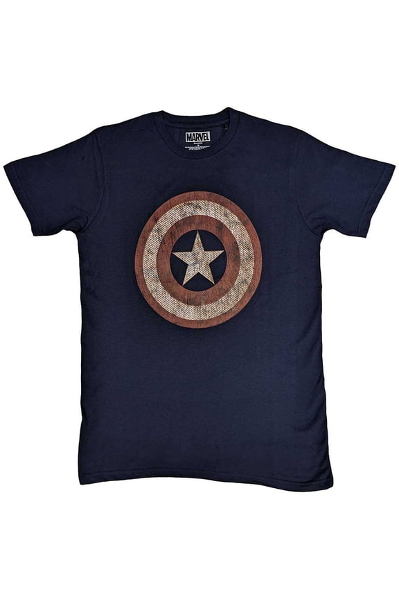 Marvel Comics Unisex T-Shirt: Captain America Embroidered Shield