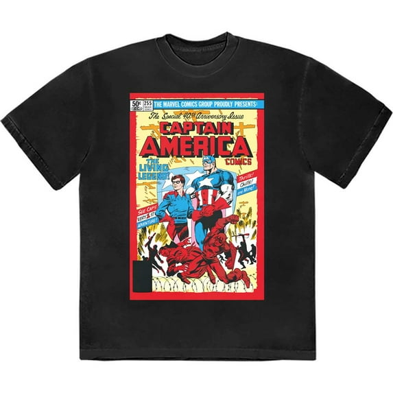 Marvel Comics Unisex T-Shirt Captain America Living Legend Comic Cover