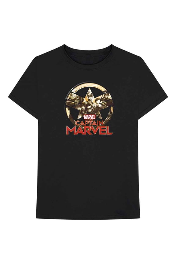 Marvel Comics Unisex T-Shirt Captain Marvel Star Logo (Large)