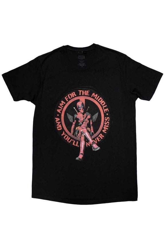 Marvel Comics Unisex T-Shirt: Deadpool Aim Middle (Small)