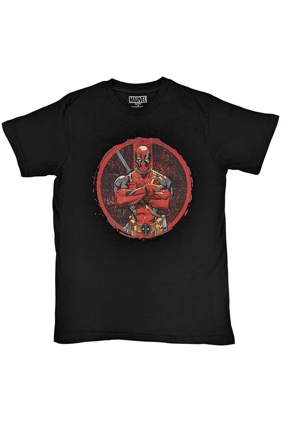 Marvel Comics Unisex T-Shirt: Deadpool Arms Crossed (Medium)