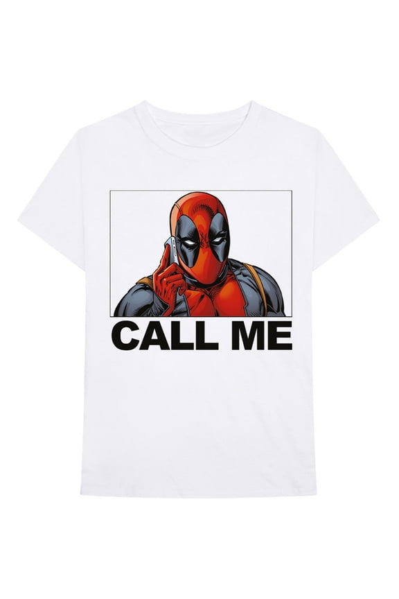 Marvel Comics Unisex T-Shirt Deadpool Call Me (Medium)