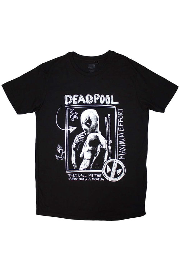 Marvel Comics Unisex T-Shirt: Deadpool Merc With A Mouth Max Effort (Large)