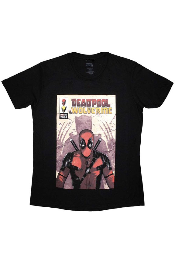 Marvel Comics Unisex T-Shirt: Deadpool & Wolverine Comic Cover (Large)