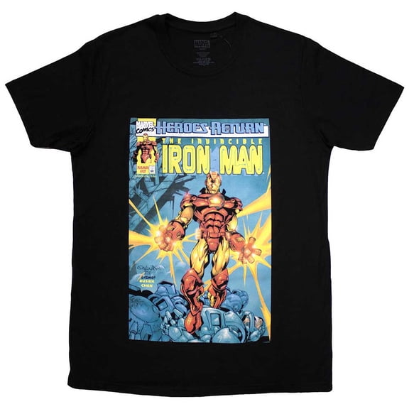 Marvel Comics Unisex T-Shirt: Invincible Iron Man Comic Cover (Large)