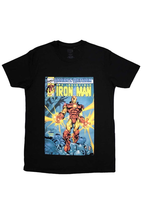 Marvel Comics Unisex T-Shirt: Invincible Iron Man Comic Cover (Large)