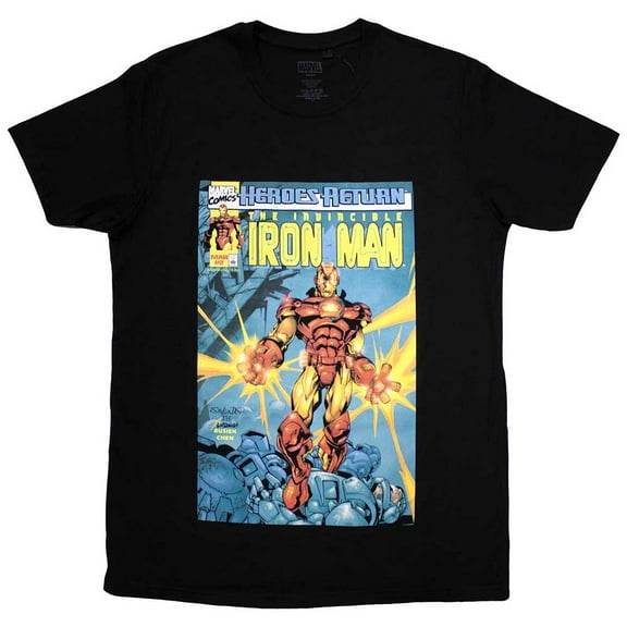 Marvel Comics Unisex T-Shirt: Invincible Iron Man Comic Cover (Small)