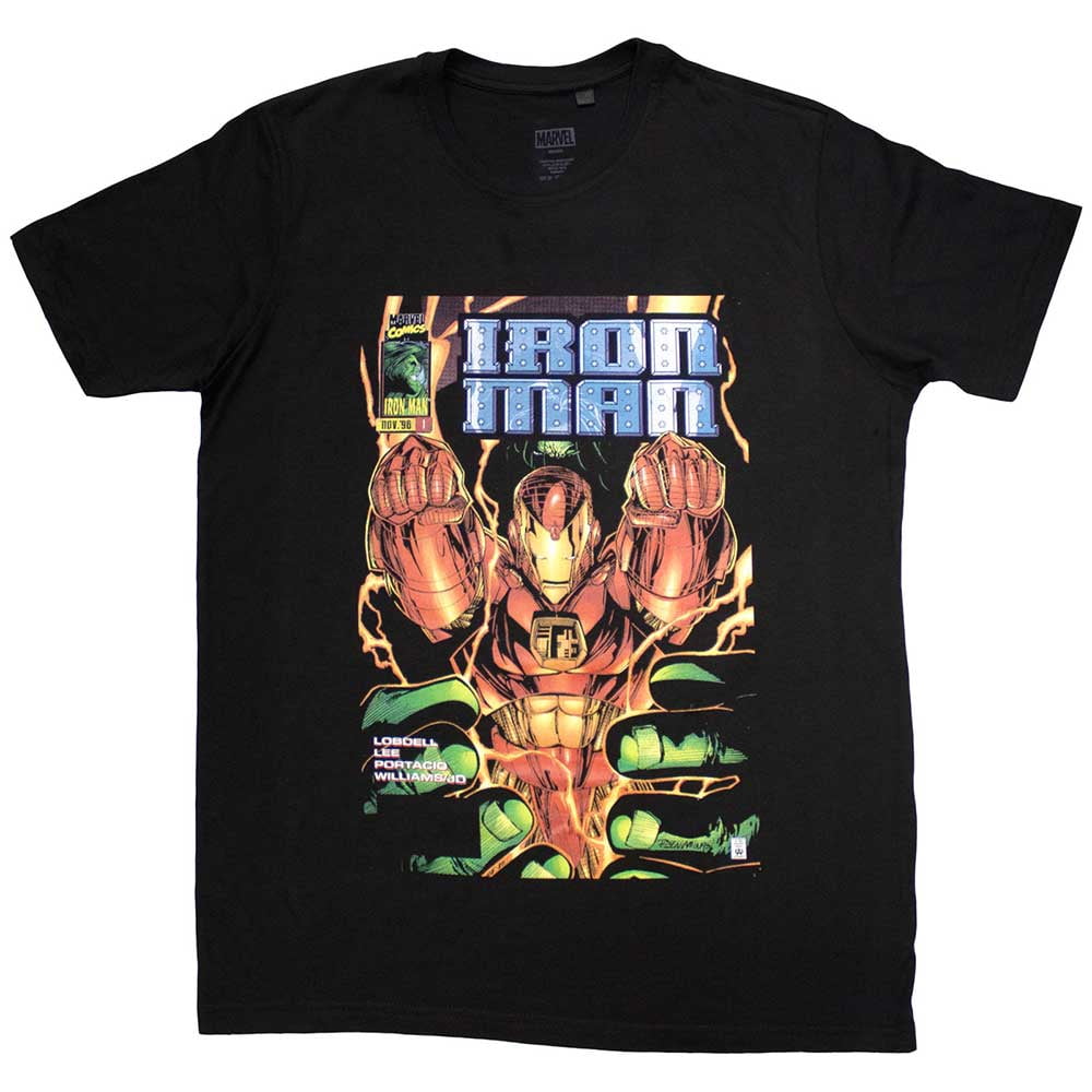 Marvel Comics Unisex T-Shirt: Iron Man Fist Comic Cover (X-Large)