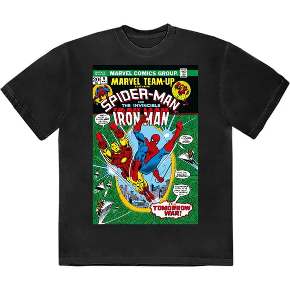 Marvel Comics Unisex T-Shirt Spider-Man & Iron Man Comic Cover