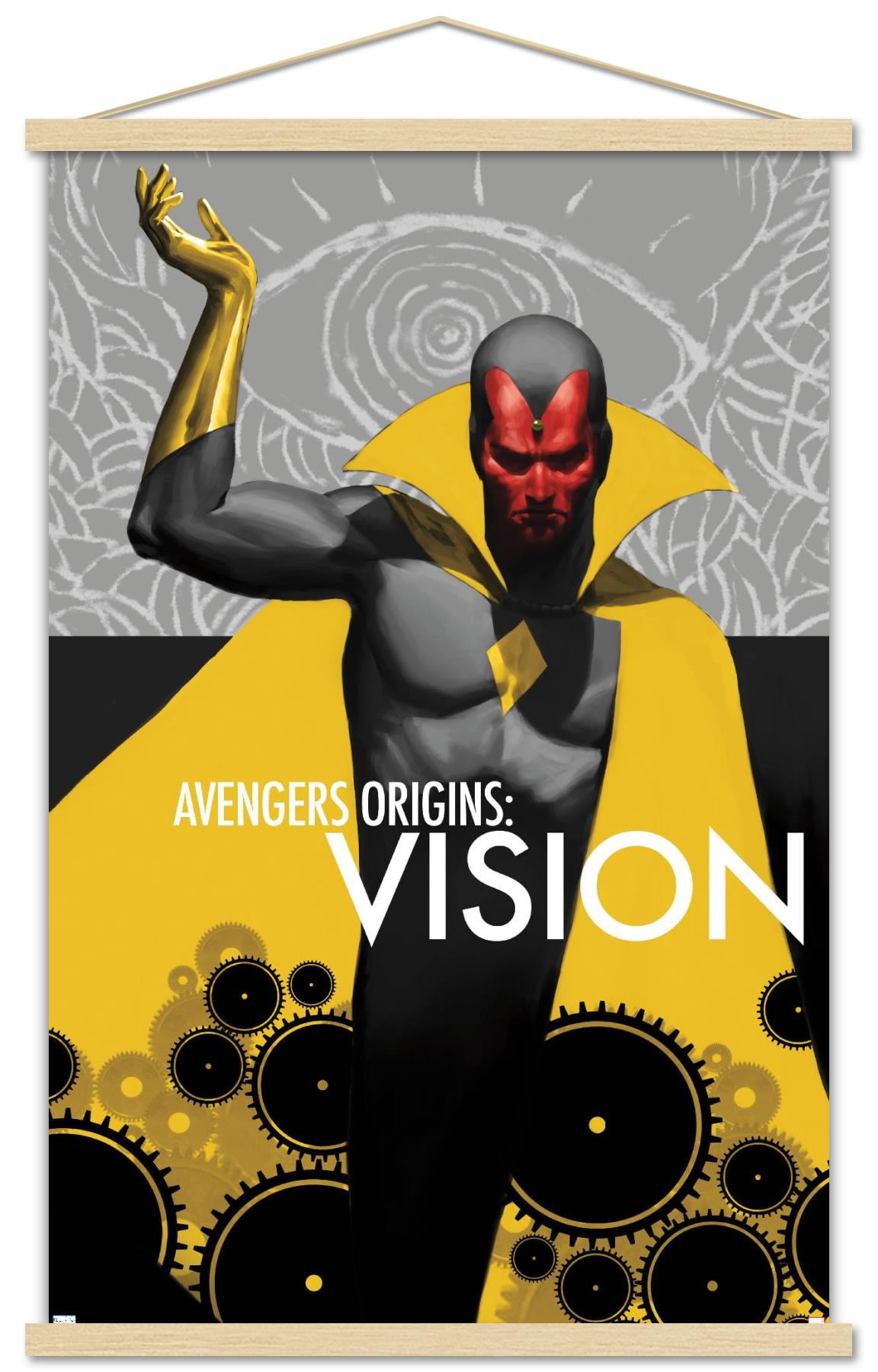 Marvel Comics - Vision - Avengers Origins: Vision #1 Wall Poster with Wooden Magnetic Frame, 22.375" x 34"