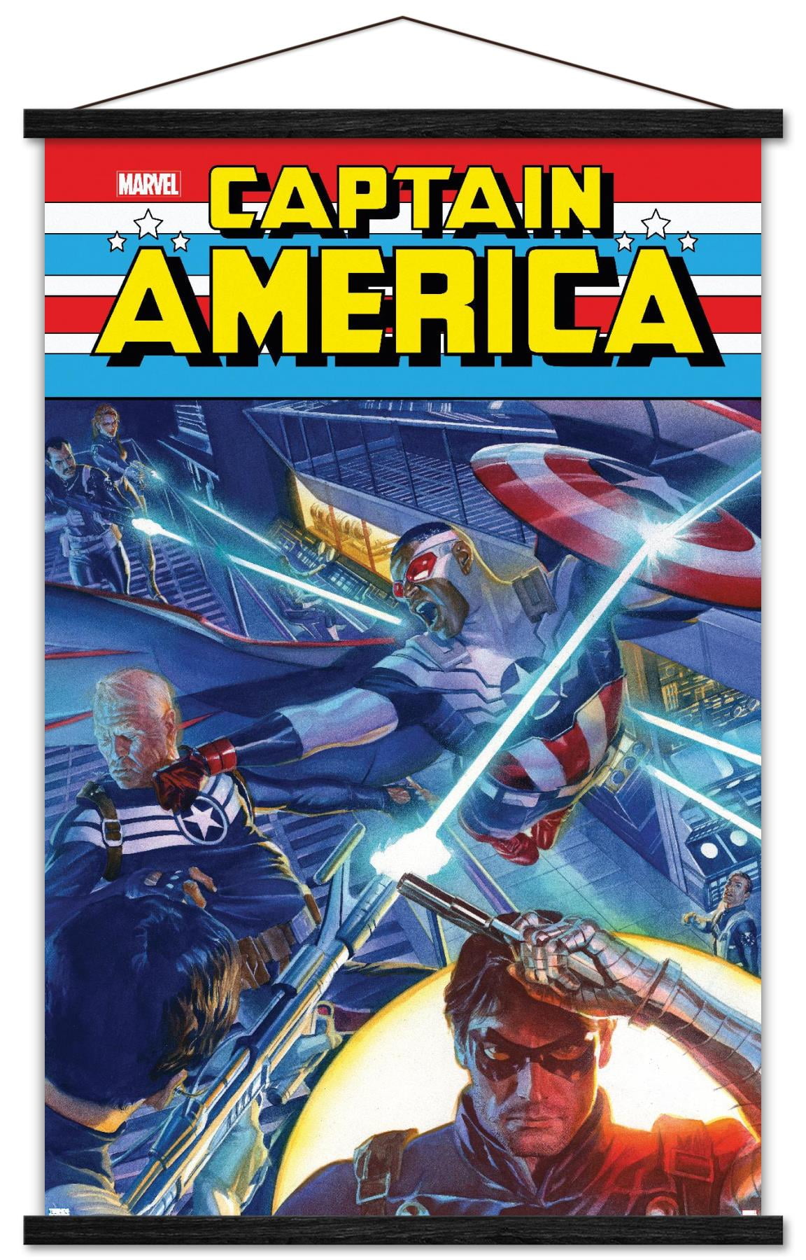Marvel Comics - Winter Soldier - Captain America: Sam Wilson #7 Wall Poster with Wooden Magnetic Frame, 22.375" x 34"