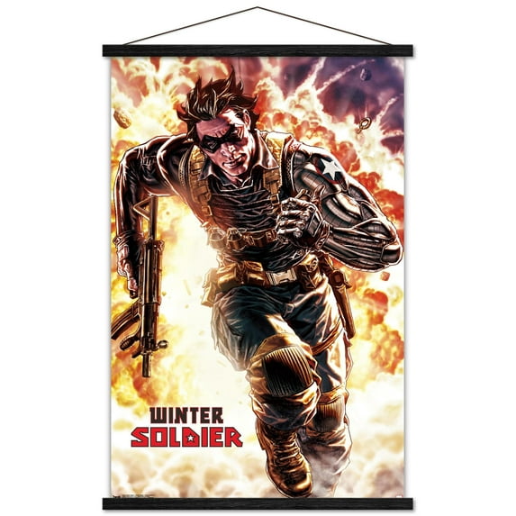 Marvel Comics - Winter Soldier - Winter Soldier #4 Wall Poster with Wooden Magnetic Frame, 22.375" x 34"