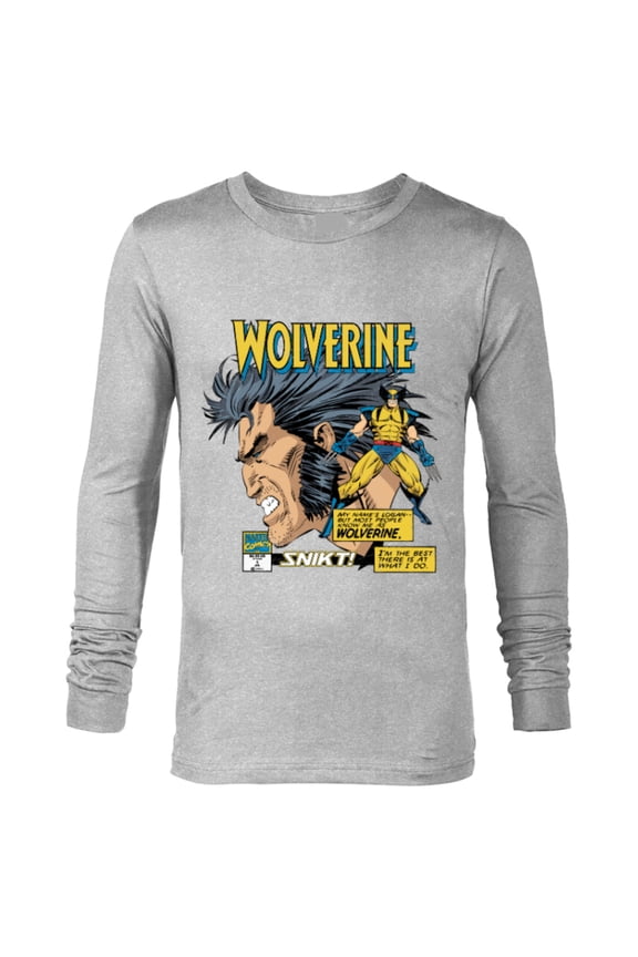Comics Wolverine Classic Logan Retro - Long Sleeve T-Shirt for Men- Customized-Athletic Heather