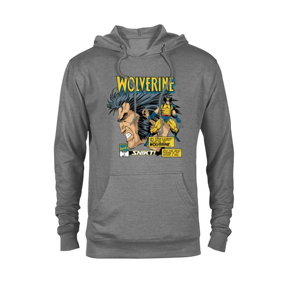 Marvel Comics Wolverine Classic Logan Retro - Pullover Hoodie for Adults- Customized-Graphite Heather