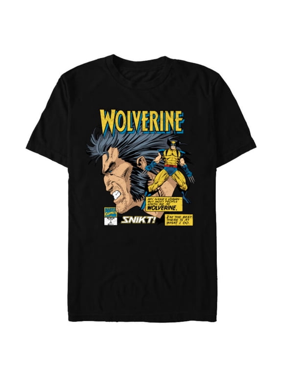 Comics Wolverine Classic Logan Retro - Short Sleeve Blended T-Shirt for Adults- Customized-Black