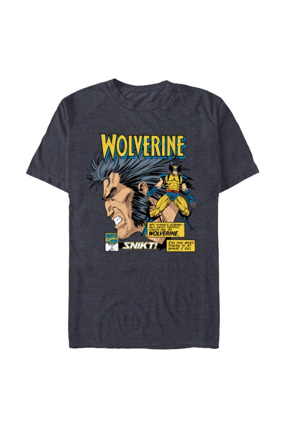 Comics Wolverine Classic Logan Retro - Short Sleeve Blended T-Shirt for Adults- Customized-Navy Heather
