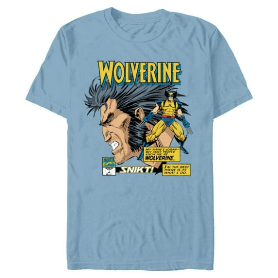 Marvel Comics Wolverine Classic Logan Retro - Short Sleeve Blended T-Shirt for Adults- Customized-Ocean Blue