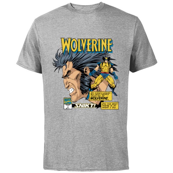 Marvel Comics Wolverine Classic Logan Retro - Short Sleeve Cotton T-Shirt for Adults- Customized-Athletic Heather