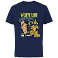 thumbnail image 1 of Marvel Comics Wolverine Classic Logan Retro - Short Sleeve Cotton T-Shirt for Adults- Customized-Navy, 1 of 5
