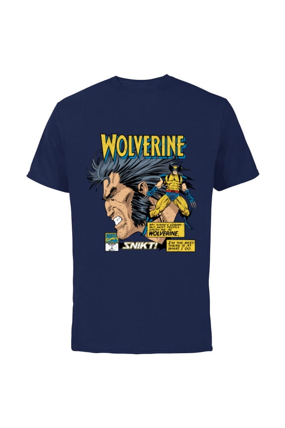 Comics Wolverine Classic Logan Retro - Short Sleeve Cotton T-Shirt for Adults- Customized-Navy