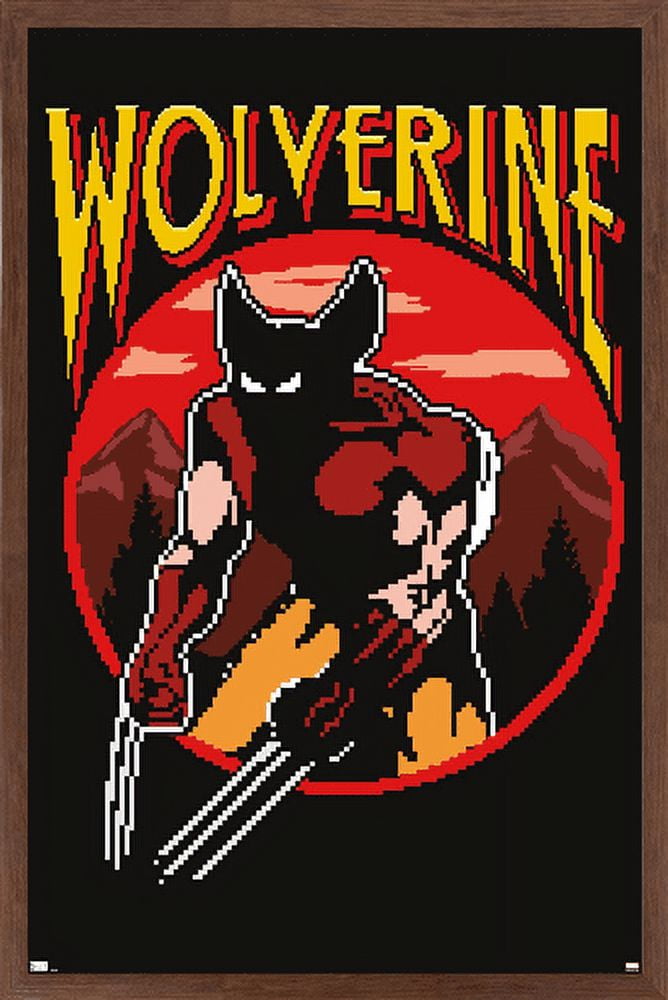 Marvel Comics - Wolverine - Retro Gaming Wall Poster, 14.725" x 22.375", Framed