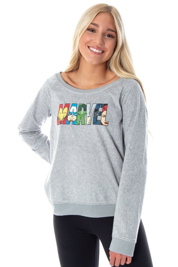 Marvel Comics Women's Avengers Heroes Long Sleeve Pullover Sleep Shirt Top