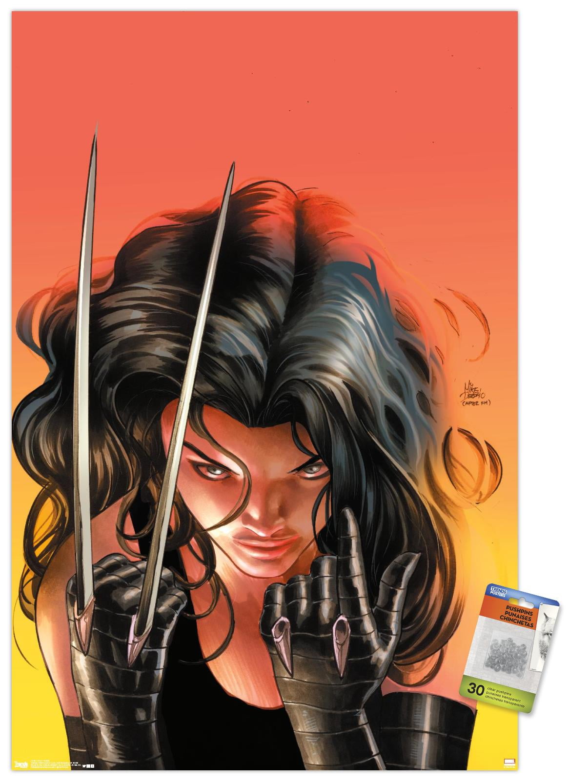 Marvel Comics - X-23 - Claws Wall Poster with Push Pins, 22.375
