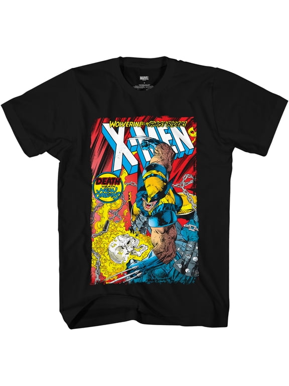 Marvel Comics X-Men Battle Royale: Wolverine vs Ghost Rider Adult T-Shirt